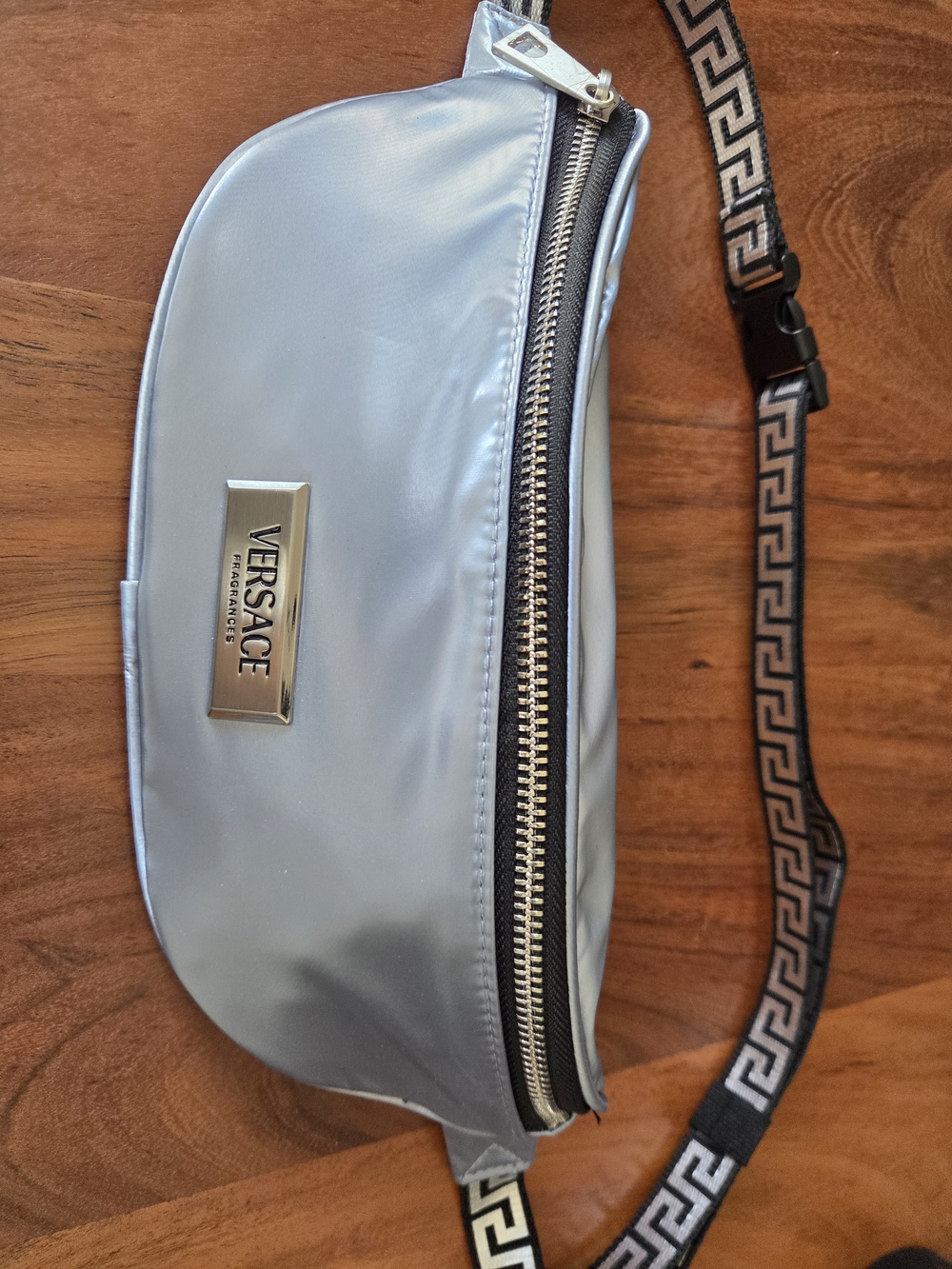 Versace Frangrance Silver Crossbody Belt Bag